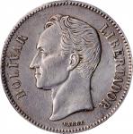 VENEZUELA. 2 Bolivares, 1889. Caracas Mint. PCGS Genuine--Cleaned, EF Details.