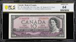 CANADA. Lot of (2). Bank of Canada. 10 Dollars, 1954. BC-32b. Consecutive. PCGS Banknote Choice Unci