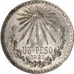 MEXICO. Peso, 1921-M. Mexico City Mint. NGC MS-64.