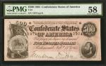 T-64. Confederate Currency. 1864 $500. PMG Choice About Uncirculated 58.