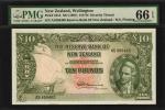 NEW ZEALAND. Reserve Bank of New Zealand. 10 Pounds, ND (1967). P-161d. PMG Gem Uncirculated 66 EPQ.