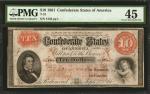 T-24. Confederate Currency. 1861 $10. PMG Choice Extremely Fine 45.