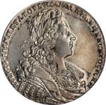 RUSSIA. Ruble, 1728. Peter II (1727-30). PCGS Genuine--Tooled, AU Details.