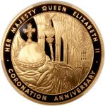2013年英女皇登基鑽禧纪念精铸金币10镑，重5盎司，PCGS PR69 DCAM，连原盒及证书，编号119，发行仅得129枚，罕见