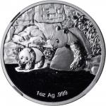 2015年1盎司美国佛罗里达钱币展纪念银章，熊猫系列。NGC PROOF-70.