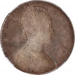 1862年印度1卢比。错版币。INDIA. Mint Error -- Full Reverse Brockage -- Rupee, ND (ca. 1862). Victoria. NGC AU-
