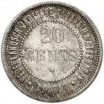 20 cents silver strike undated (1891 / 1897). Bandar Poeloe Estate.4, 57 g. Proof coinage, a little 