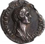 DOMITIA (WIFE OF DOMITIAN). AR Denarius (3.21 gms), Rome Mint, ca. A.D. 82-83. NGC EF, Strike: 4/5 S