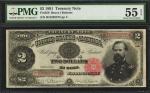 Fr. 358. 1891 $2 Treasury Note. PMG About Uncirculated 55 EPQ.