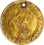 POLAND. DANZIG. Ducat, 1657-DL. Johann Casimir. PCGS Genuine--Holed, AU Details Gold Shield.