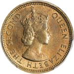 1964-H年香港五仙。喜敦造币厂。(t) HONG KONG (SAR). 5 Cents, 1964-H. Birmingham (Heaton) Mint. Elizabeth II. PCGS