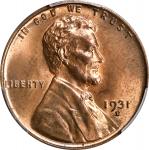 1931-D Lincoln Cent. MS-64 RD (PCGS).