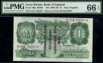 Bank of England, K.O. Peppiatt, Guernsey Overprints, ｣1, ND (1941), serial number E15A 763316, green