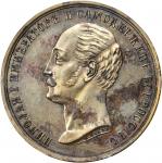 RUSSIA. Emperor Nicholas I Monument Silvered Bronze Medal, 1859. PCGS Genuine--Environmental Damage,
