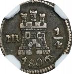 COLOMBIA. 1/4 Real, 1806-NR. Santa Fe de Nuevo Reino (Bogota) Mint. Charles IV. NGC EF-45.
