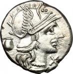 The Roman Republic, Sex. Pompeius Fostlus.. AR Denarius, 137 BC. Cr. 235/1c. B. 1. 3.96 g.  18.5 mm.