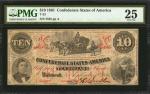 T-23. Confederate Currency. 1861 $10. PMG Very Fine 25.