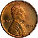 1914 Lincoln Cent. Proof-66 RB (PCGS). CAC.