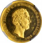 GERMANY. Saxony. Gold Medallic Ducat, ca. 1870. Dresden Mint. Friedrich August II. NGC PROOF-62 Came