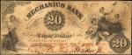 Pittsburgh, Pennsylvania. Mechanics Bank of Pittsburgh. Sept. 22, 1855. $20. Fine.