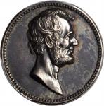 Undated Lincoln and Garfield Medalet. Large Format. Silver. 25 mm. By William Barber. Julian PR-40. 
