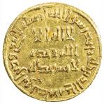 UMAYYAD: Sulayman, 715-717, AV dinar (4.28g), NM (Dimashq), AH99, A-130, bold EF.