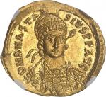 EMPIRE BYZANTIN - BYZANTINEAnastase Ier (491-518). Solidus 1er type ND, Constantinople, 8e officine.