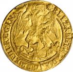 GREAT BRITAIN. Angel, ND (1584-86). London Mint. Elizabeth I. PCGS MS-62 Gold Shield.