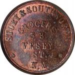 New York--New York. 1863 Story & Southworth. Fuld-630BV-7a. Rarity-3. Copper. Plain Edge. MS-64 RB (