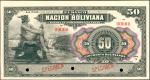 BOLIVIA. El Banco de la Nacion Boliviana. 50 Bolivianos, 11.5.1911. P-110s. Specimen. About Uncircul
