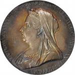 1897年维多利亚鑽禧银章。 GREAT BRITAIN. Victoria Diamond Jubilee Silver Medal, 1897. PCGS SPECIMEN-65 Gold Shi