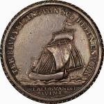 1781 Escape of the Dutch Fishing Fleet Medal. Betts-574. Silver, 34.3 mm with added bezel. AU-53 (PC