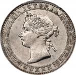 CEYLON. 25 Cents, 1893. London Mint. Victoria. PCGS MS-63.