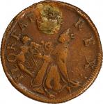 Undated (ca. 1652-1674) St. Patrick Farthing. Martin 8a.3-Da.5, W-11500. Rarity-5. Copper. Martlet A