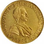 MEXICO. 8 Escudos, 1761-Mo MM. Mexico City Mint. Charles III. NGC AU-58.