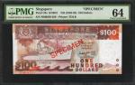1985-95年新加坡货币发行局一佰圆。样票。SINGAPORE. Board of Commissioners of Currency. 100 Dollars, ND (1985-95). P-2