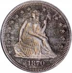 1870 Liberty Seated Quarter. Proof-63 (NGC). CAC.
