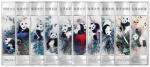 2010年100g世博大熊猫彩色银条10枚套装，原塑封，附证书NO.002820，规格34.5mm*117mm，成色99.9%，发行量10000枚。