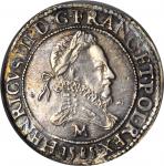 FRANCE. Franc, 1585-M. Toulouse Mint. Henry III (1574-89). NGC AU-58.