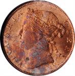 1889年海峡殖民地1/2分。STRAITS SETTLEMENTS. 1/2 Cent, 1889. London Mint. Victoria. NGC MS-63 Red Brown.