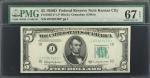 Fr. 1965-J*. 1950D $5  Federal Reserve Star Note. Kansas City. PMG Superb Gem Uncirculated 67 EPQ.
