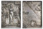 Chile. Centennial of Independence, 1910. Plaque. Silver, 42.7 x 60.3mm. By Lalique. Allegorical figu