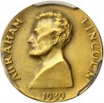 1939 New York Worlds Fair. Lincoln Gold Dollar. Gold. 15 mm. HK-493, DeLorey-49. Rarity-6. Proof-64 