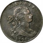1798 Draped Bust Cent. S-184. Rarity-1. Style II Hair. EF-45 (PCGS).