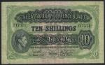 East African Currency Board, 10 shillings, Nairobi, 1 June 1939, serial number K/7 17571, dark green