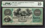1861年500美元 PMG VF 25 Confederate Currency. 1861 $500