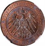 GERMAN EAST AFRICA. Pesa, 1890. Berlin Mint. Wihelm II. NGC MS-65 Brown.