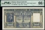 x Belgium, 1000 francs, 22.03.1945, serial number 2060.P.406, (Pick 128b, TBB B577b), in PMG holder 