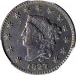 1827 Matron Head Cent. N-3. Rarity-2. AU Details--Cleaned (PCGS).