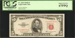 Fr. 1534. 1953B $5 Legal Tender Note. PCGS Currency Superb Gem New 67 PPQ.